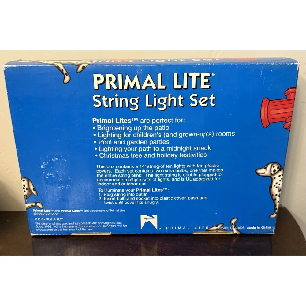 Vintage, Timeless , Primal Lite Hot Spots Dalmatian Fire Hydrant String Lights